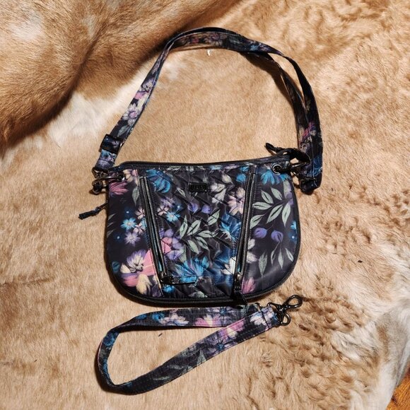 Lug Swivel Crossbody Bag With Floral Print & Multiple Compartments Cottage Whims - Picture 1 of 8